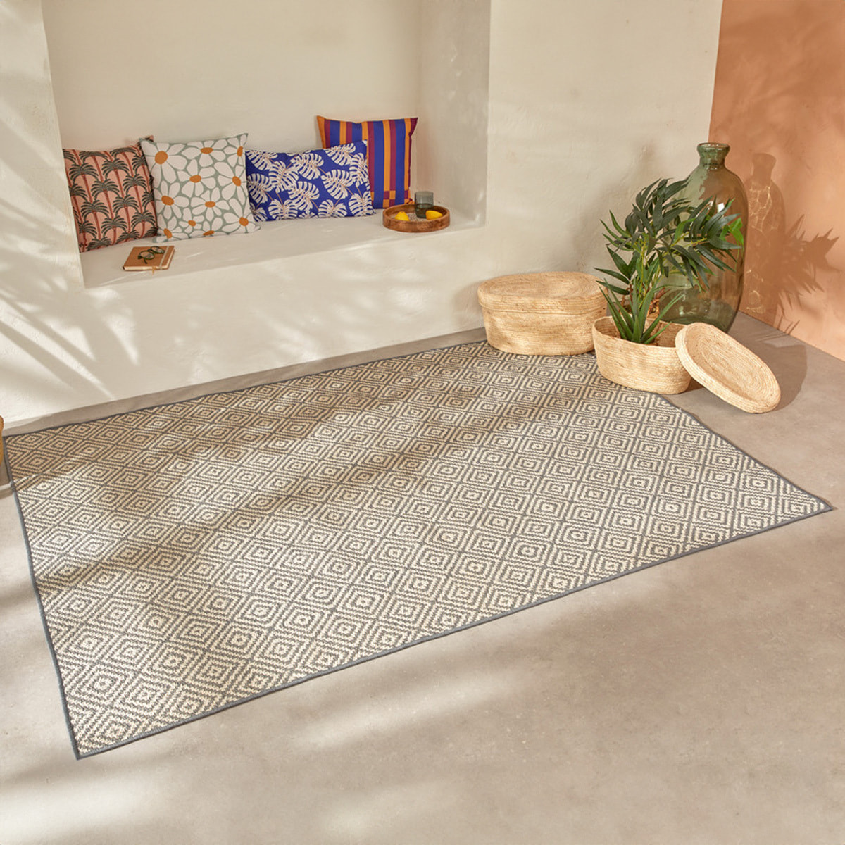 Tapis d extérieur "Ilanga" gris 150x200cm