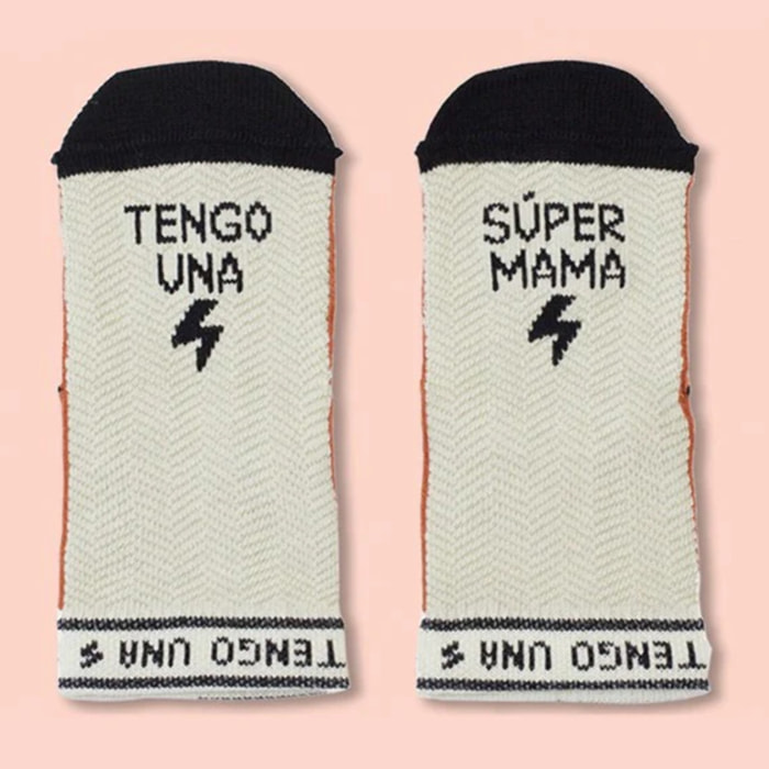 Mini Calcetines "Tengo una súpermamá" RAYAS