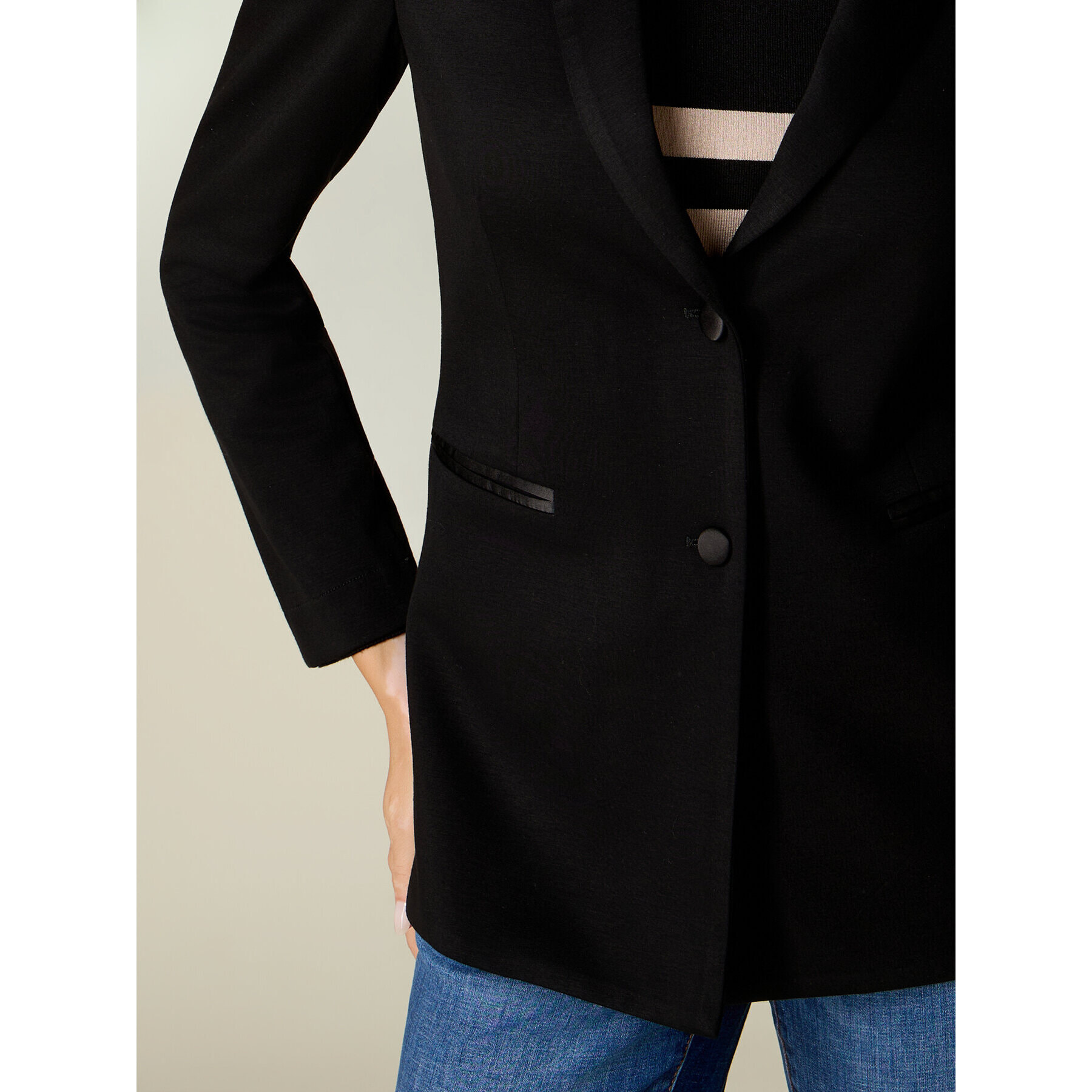 Oltre - Blazer in jersey scuba - Nero