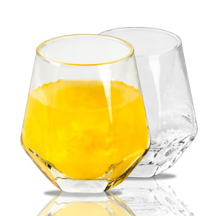 Verres facettes whisky - lot de 2