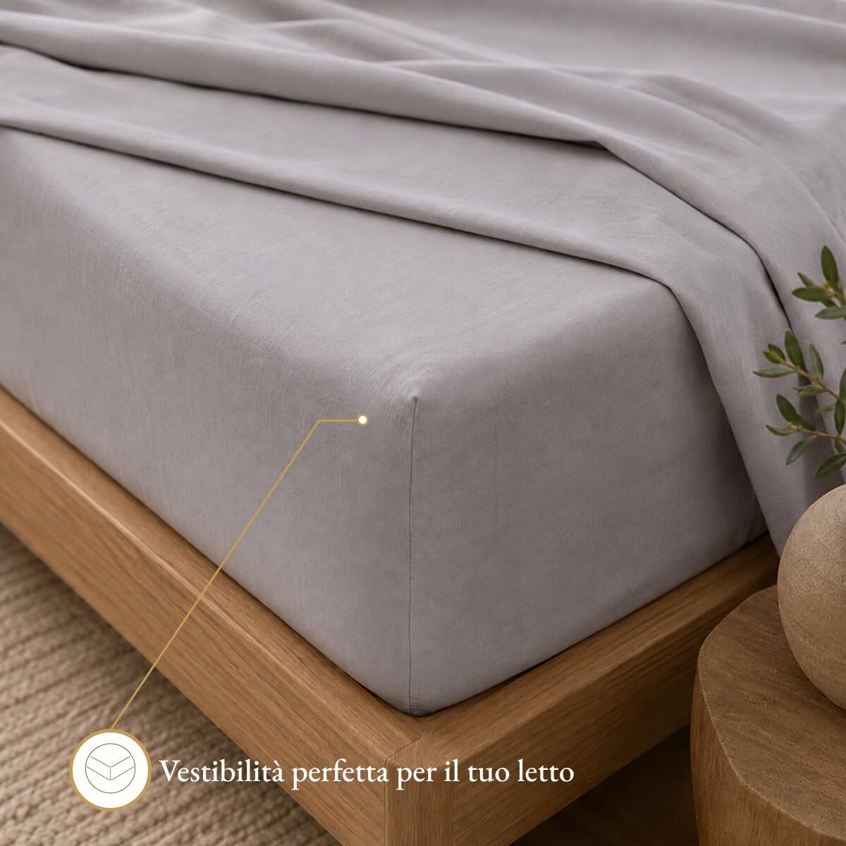Completo lenzuola in cotone - Grigio