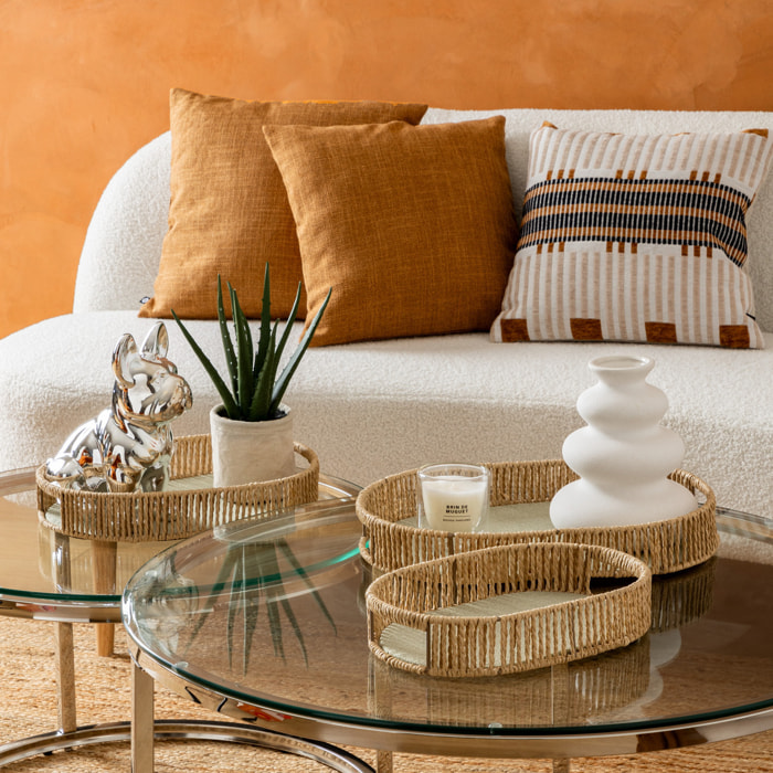 3 plateaux "Ali" beige 39x28x5,7cm