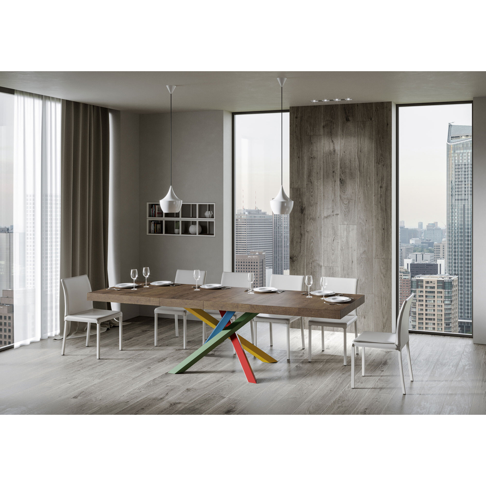 Table extensible 90x130/234 cm Volantis Premium Noyer cadre 4/B