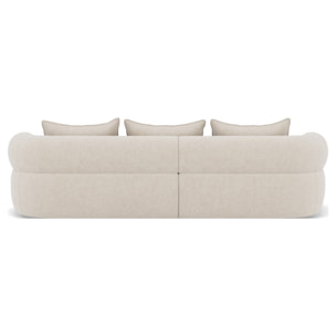 Angela - canapé d'angle gauche 4 places en velours texturé - Beige