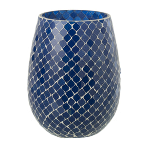 J-Line bougie parfumée Mia Mosaïque - Juniper Love - verre - bleu - medium - 120H