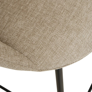 Lot de 2 Tabouret de bar Amago beige 54x52cm