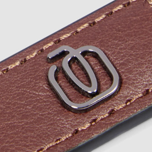 Piquadro Portachiavi in pelle a due anelle