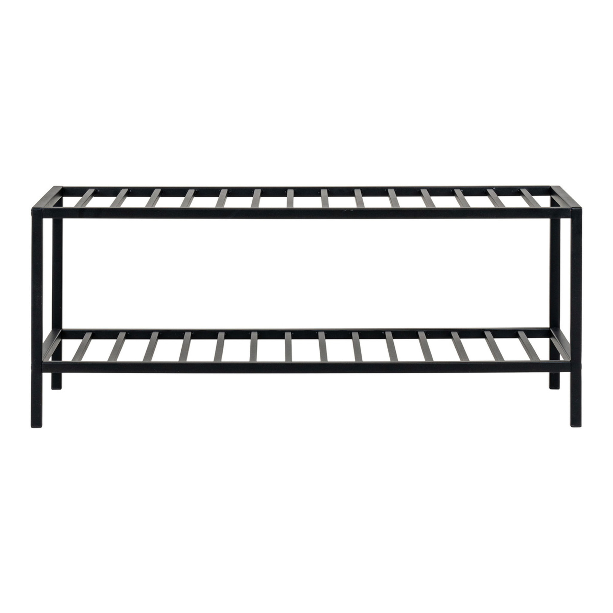 Scarpiera Vita a 2 ripiani in acciaio nero 79x34x32 cm
