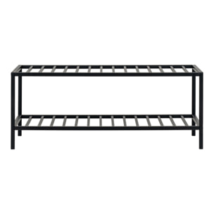 Scarpiera Vita a 2 ripiani in acciaio nero 79x34x32 cm