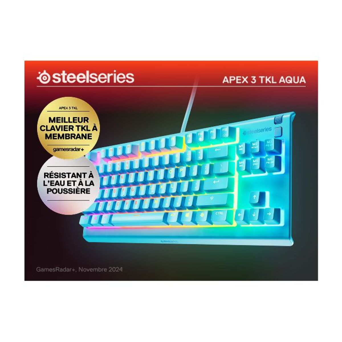 Clavier gamer STEELSERIES Apex 3 TKL Aqua - FR