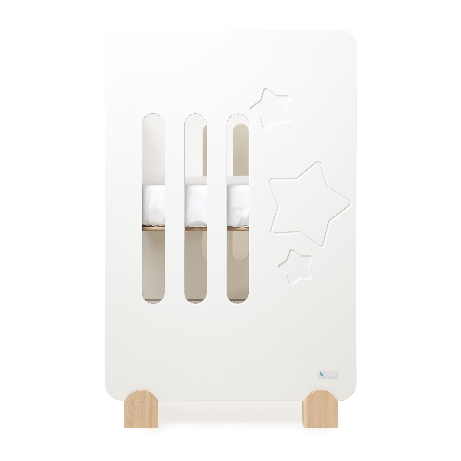 Cuna Modelo Star Nature Blanca con Colchón y Kit Colecho