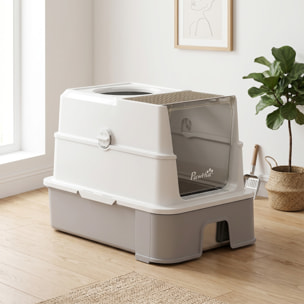 Maison de toilette fermée bac coulissant acier inox filtres désodorisants