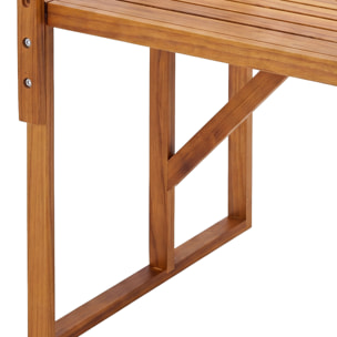 Qiko - Tavolino Da Balcone Pieghevole 46,5x75x60 cm Mensola Sospesa da Esterno In Legno Di Acacia