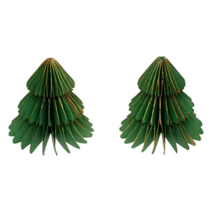 Lot de 2 cavaliers de table sapin papier vert