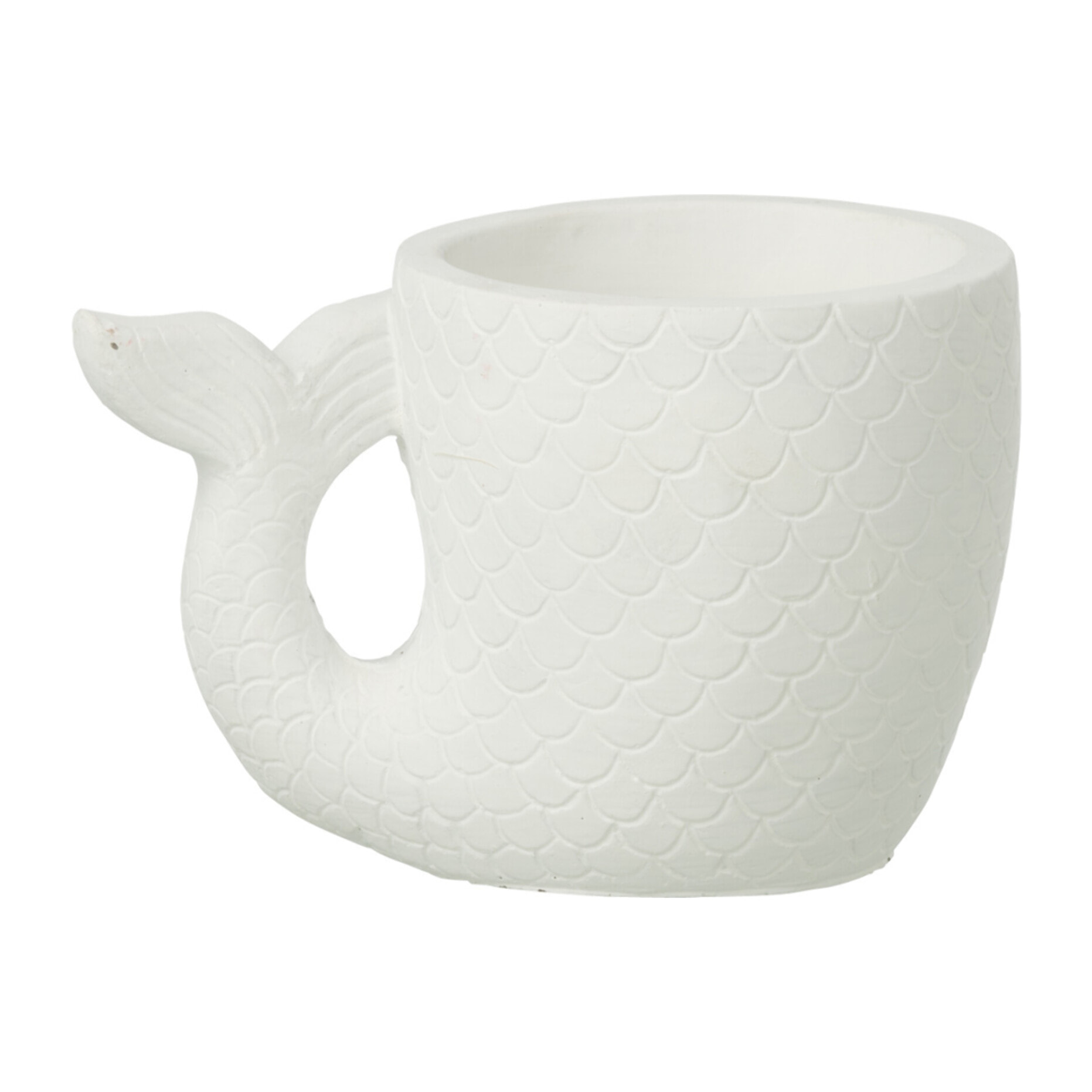 J-Line Cache-pot Poisson - céramique - blanc - large