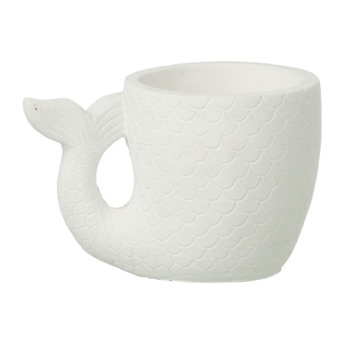 J-Line Cache-pot Poisson - céramique - blanc - large