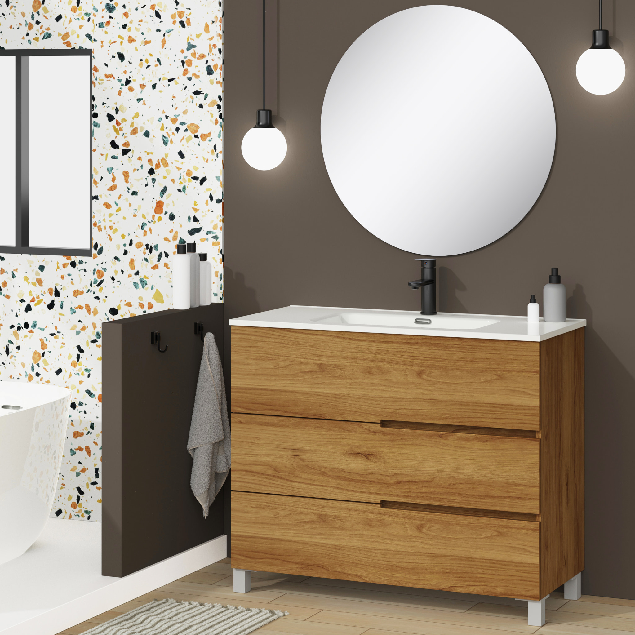 Ensemble de salle de bain MEMPHIS 3C, Alday, 100 cm, Teka
