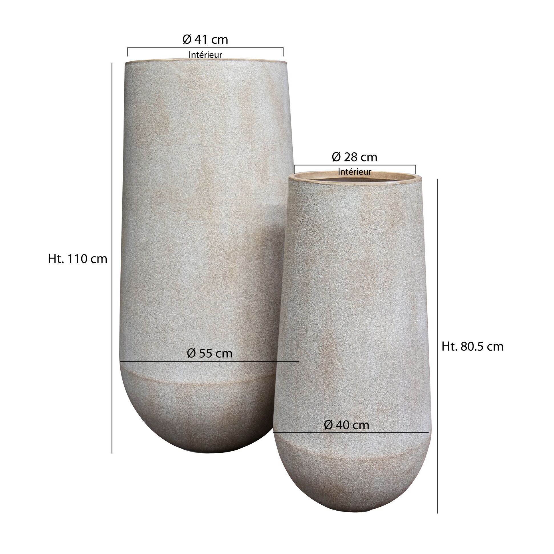Set de 2 pots en terre d'argile  LAGOS