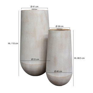 Set de 2 pots en terre d'argile  LAGOS