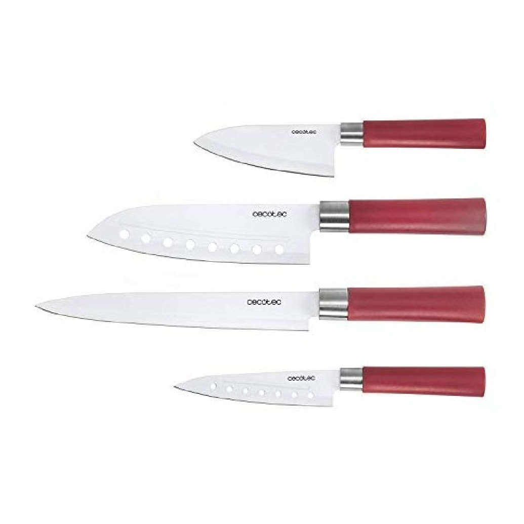 Coltelli Set di 4 coltelli Santoku con rivestimento in ceramica Cecotec