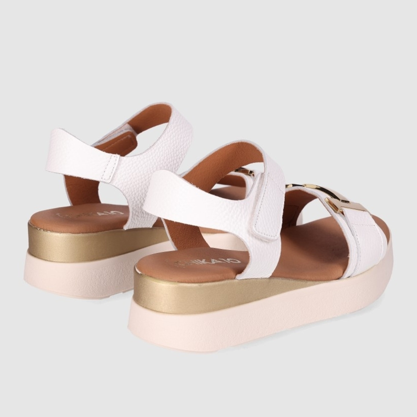 Sandalias de Piel - Blanco - Tacón: 4 cm
