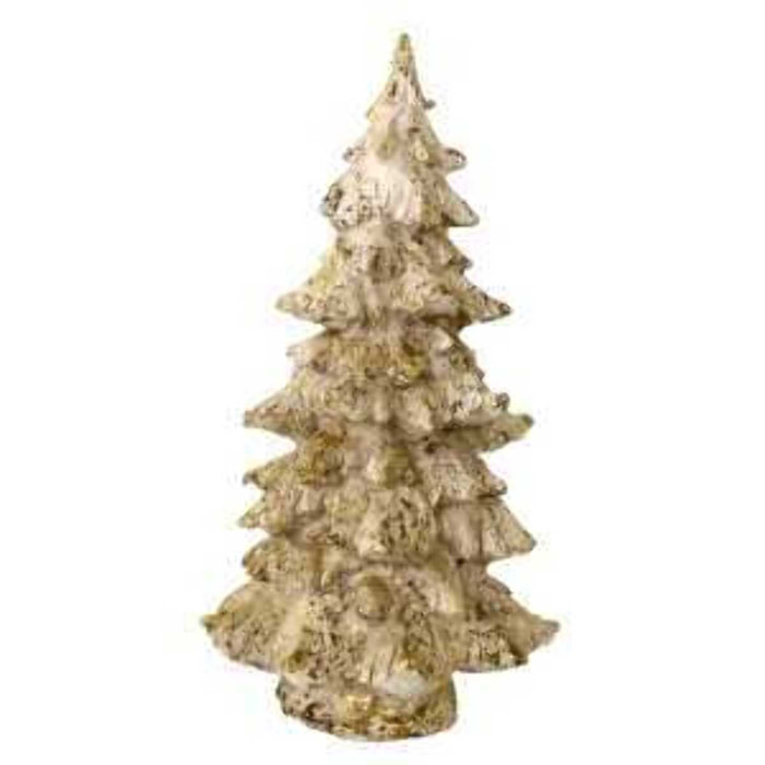 Albero in resina bianco glitter oro cm ø20h39