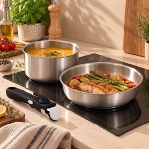 Batterie de cuisine 5 pièces en acier inoxydable - tous feux IRIS