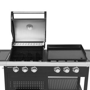 Barbecue duo au gaz VESUVIO - 3 brûleurs + plancha 3 brûleurs