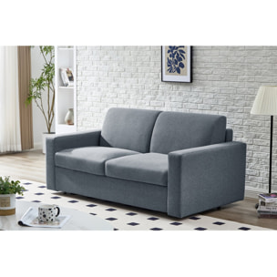 Canapé convertible express en tissu "Diana" - Couchage 120 cm - 2 places - Gris