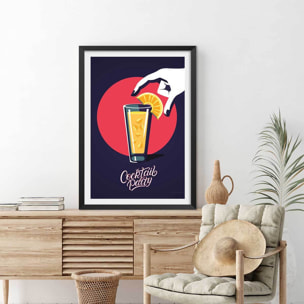 Affiche cuisine Cocktail party Affiche sous cadre noir