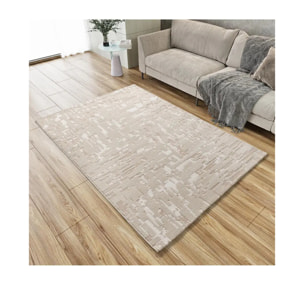 BARESA Alfombra abstracta con relieve en tonos beige, varias medidas disponibles