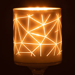 J-Line photophore Sur Pied Milano - verre - blanc/or - small