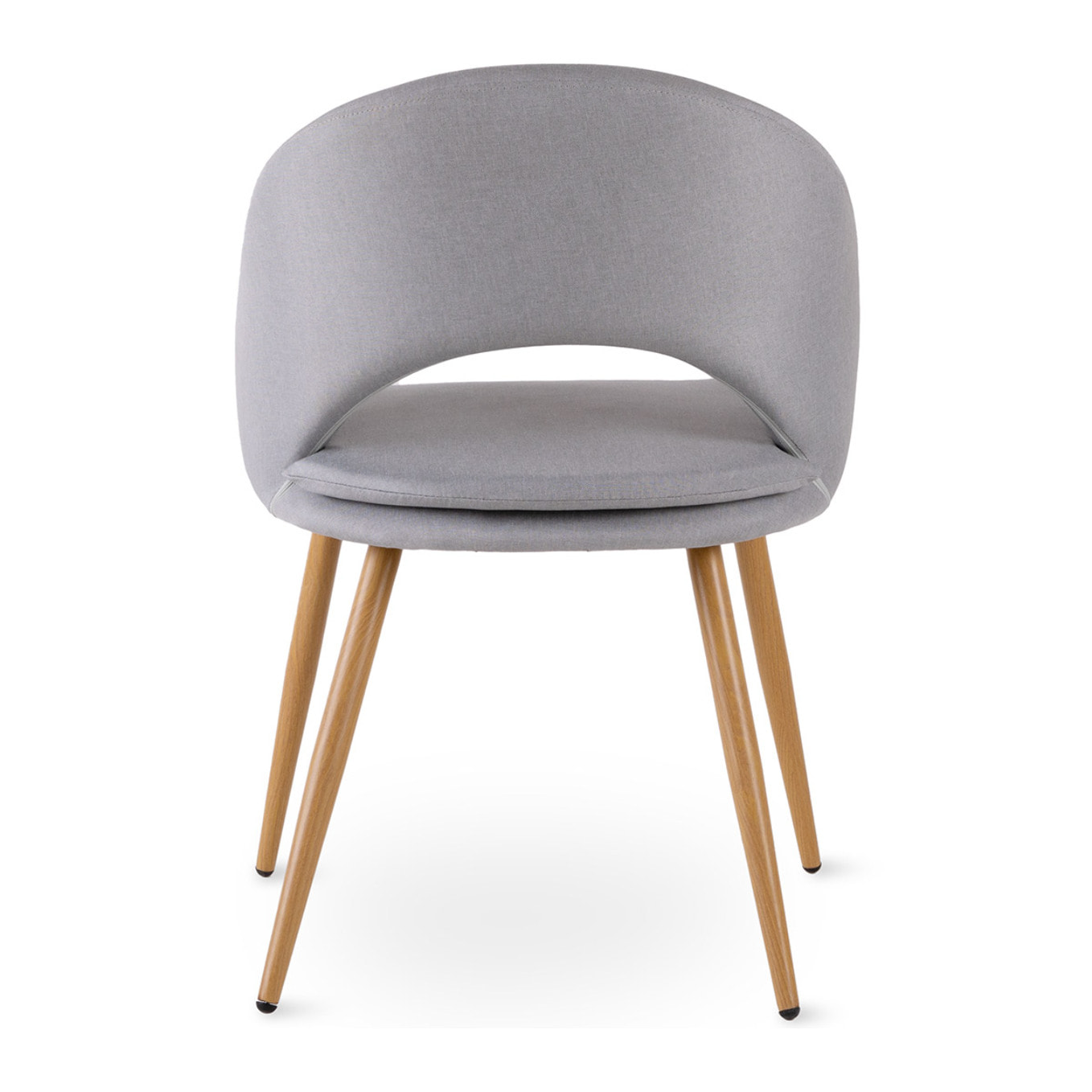 Pack 2 sillas gris para comedor o salón con reposabrazos y tapizadas