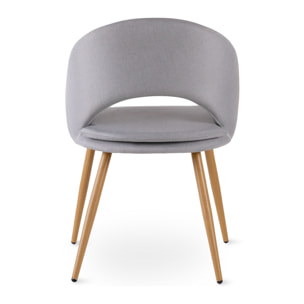 Pack 2 sillas gris para comedor o salón con reposabrazos y tapizadas