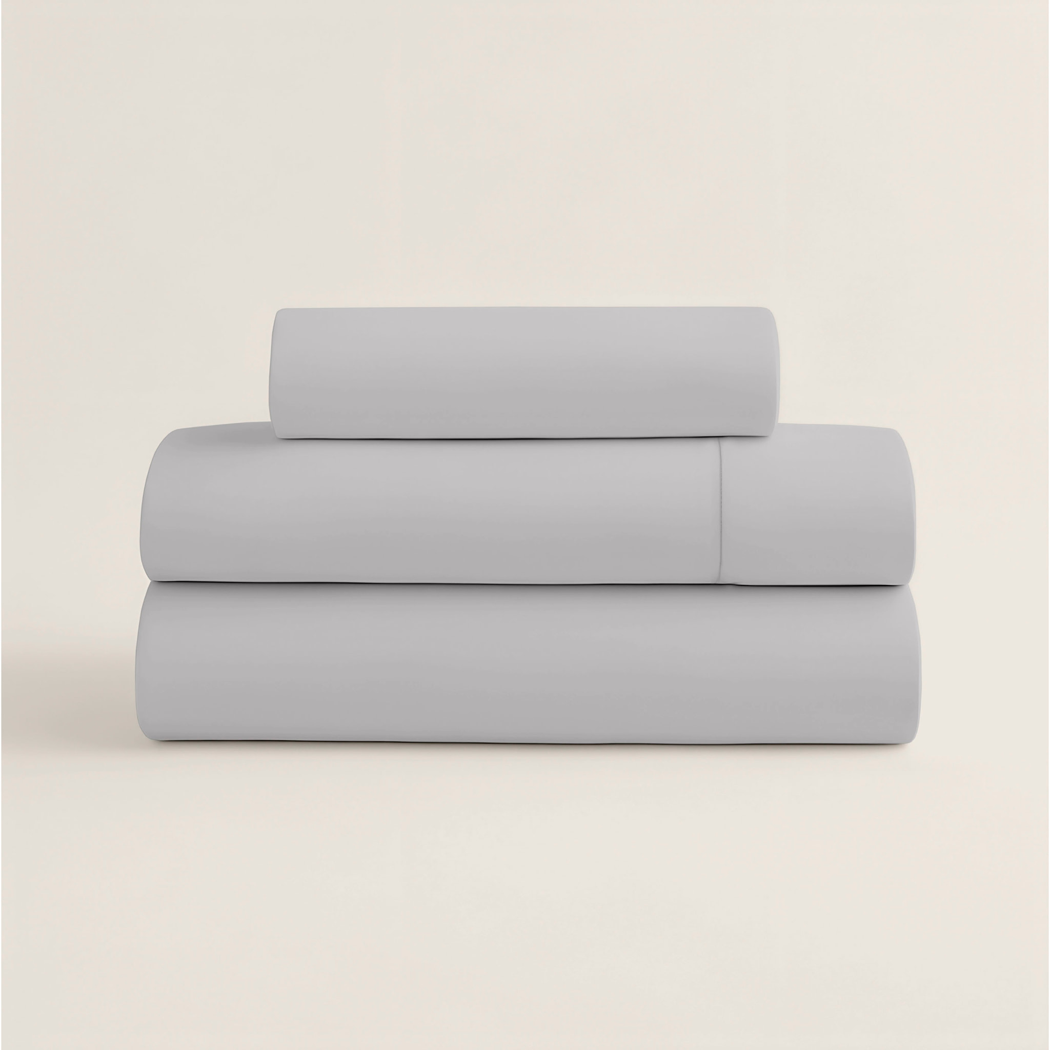 Juego de Sábanas Lisas - 100% Microfibra - Incluye 1 o 2 Fundas de Almohada + 1 Sábana Bajera - Gris Claro
