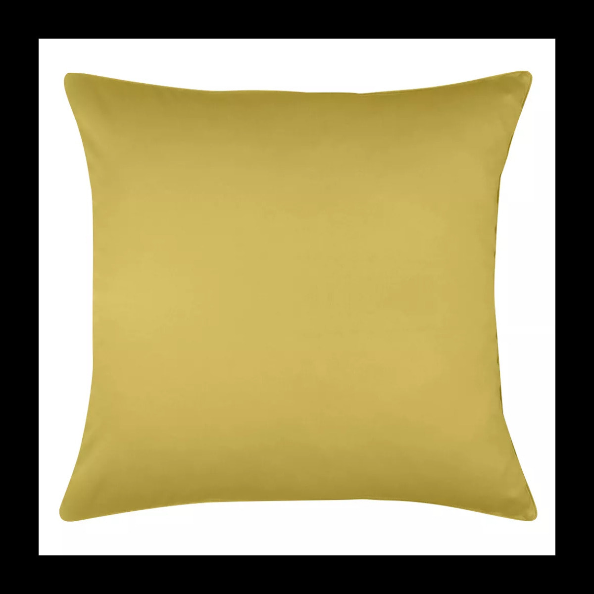 Taie d'oreiller satin de coton uni or Ava uni curry