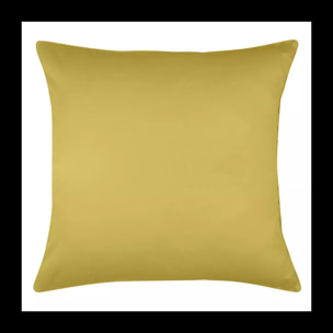 Taie d'oreiller satin de coton uni or Ava uni curry