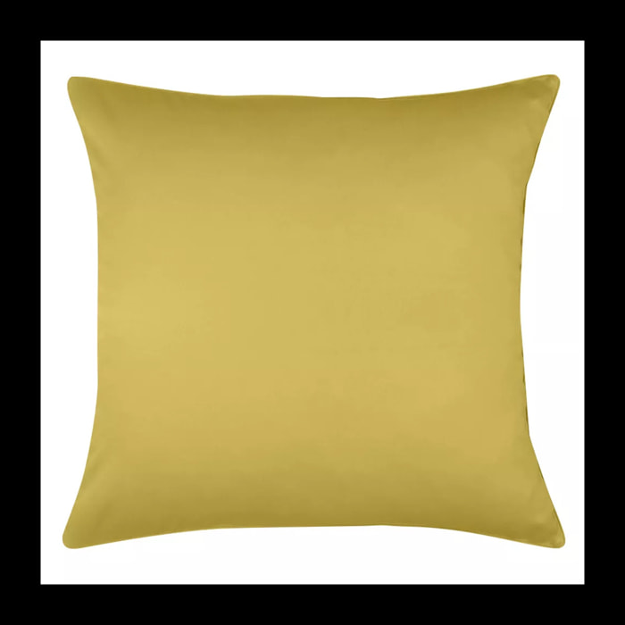 Taie d'oreiller satin de coton uni or Ava uni curry