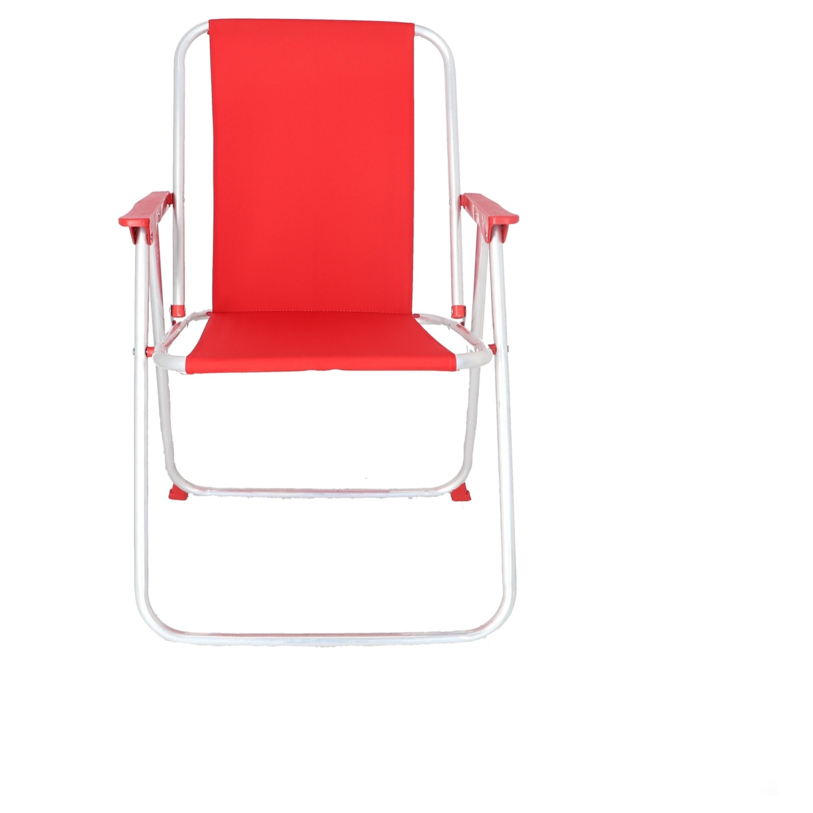 Well home - juego de 2 sillas de playa metálica plegable de color rojo 44x44x74cm