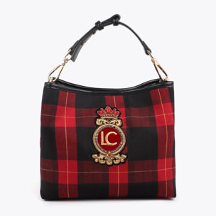 Borsetta in Tessuto a Quadri con Stemma