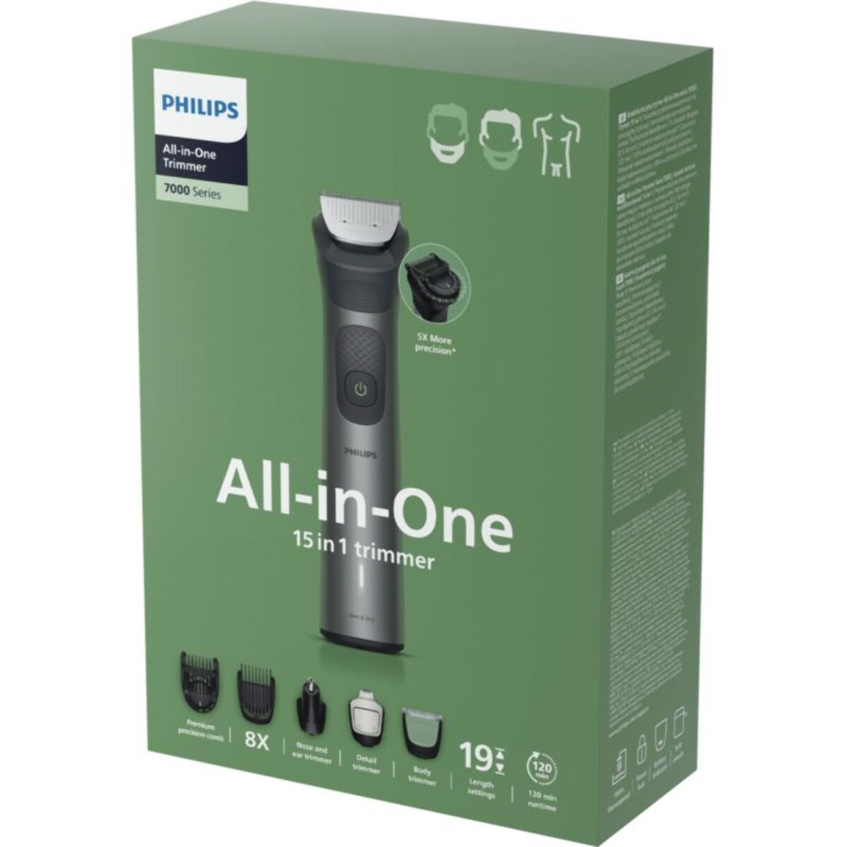 Tondeuse multi usages PHILIPS MG7921/15 Series 7000, 19 hauteurs de coupe, précision 0,2 mm, autonomie 120 mn