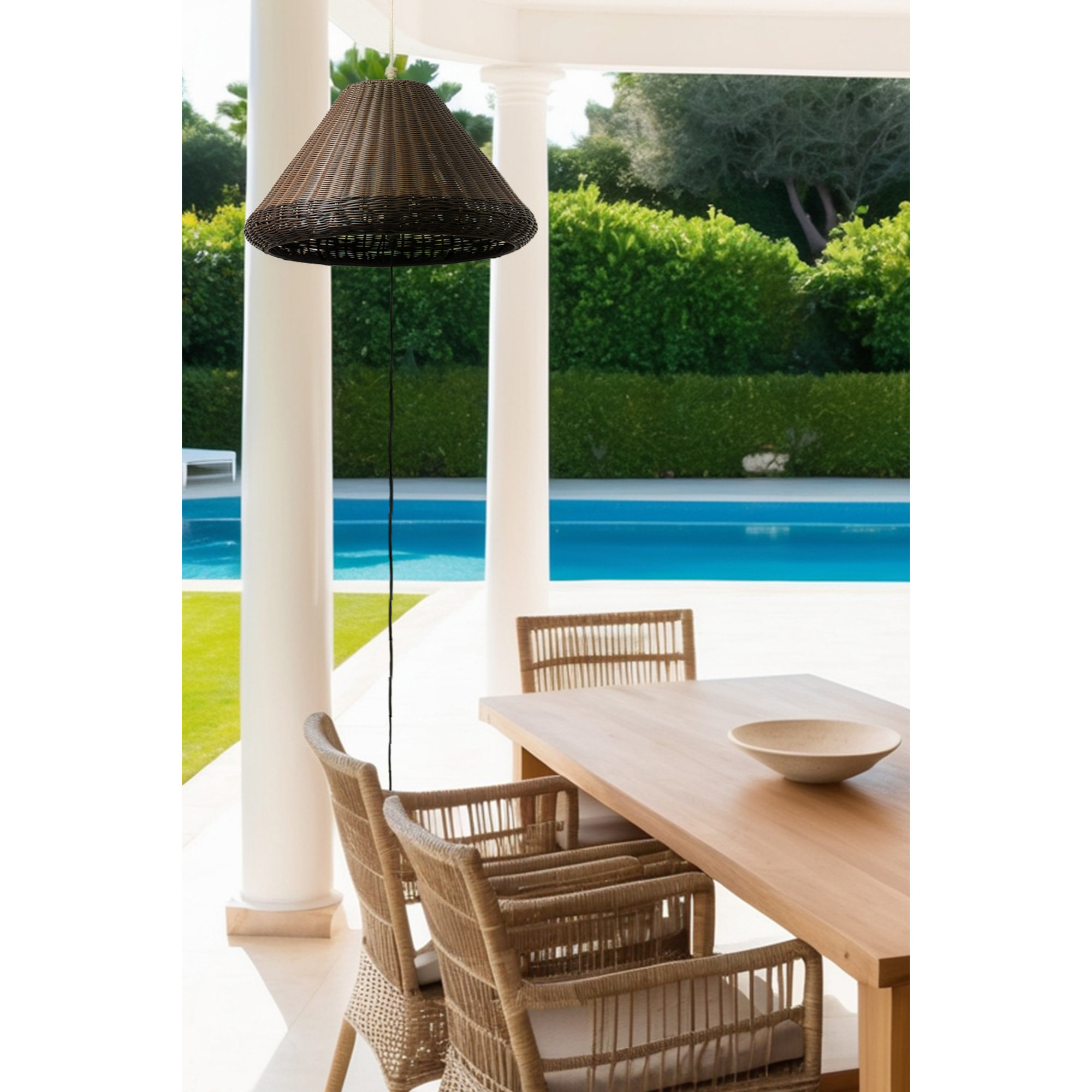 SAIGON OUT Lámpara portátil y colgante gris/marrón W70 hole cap