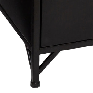 Buffet 1 porte "Cierna" noir - métal & bois