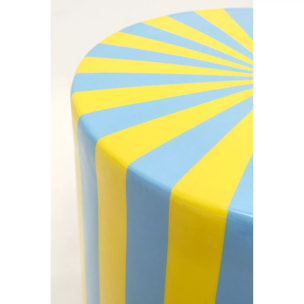 Table d'appoint Candy 30cm bleue et jaune Kare Design