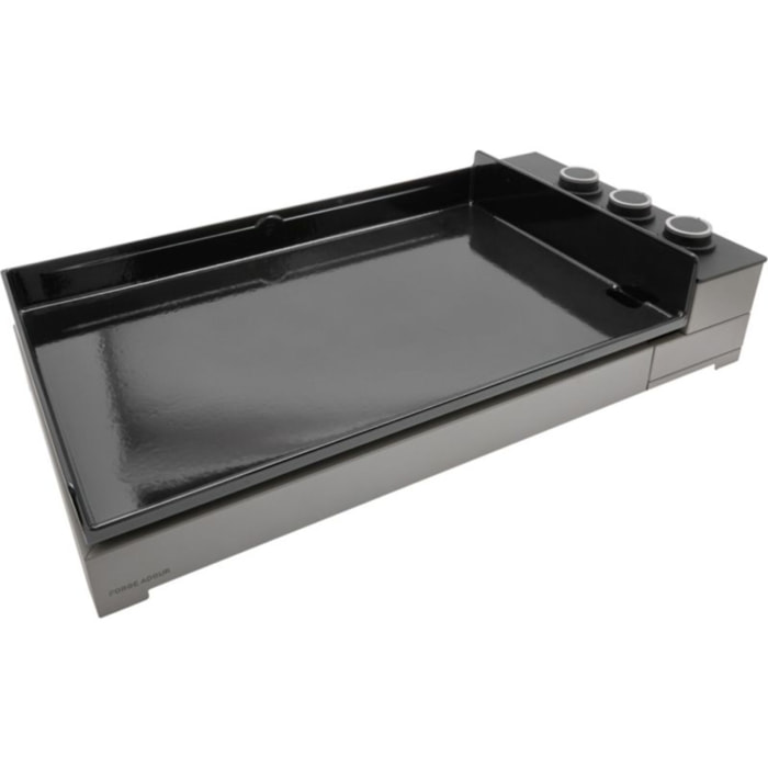Plancha gaz FORGE ADOUR Premium Acier 75 NG noir gris 3 brûleurs à poser, 73.2x40.9 cm