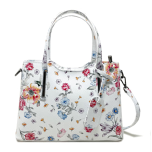 Chicca Borse - Borsa a Mano Donna in Vera Pelle - Colore Fiori