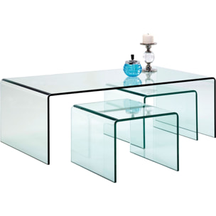 Tables basses Visible Clear set de 3 Kare Design