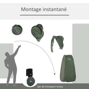Tente de douche pliable pop-up automatique instantanée cabinet de changement camping polyester vert