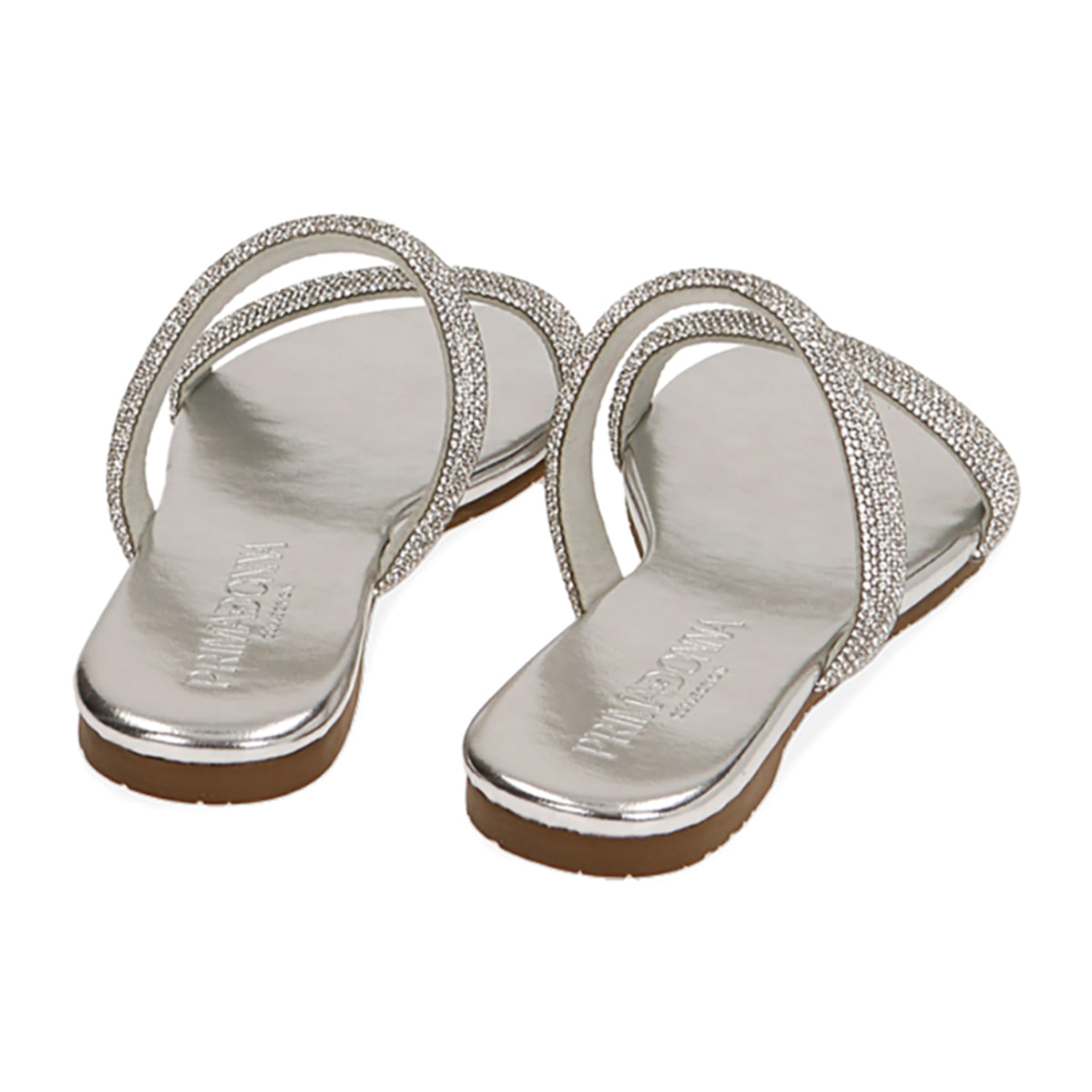 Sandalias planas plateadas