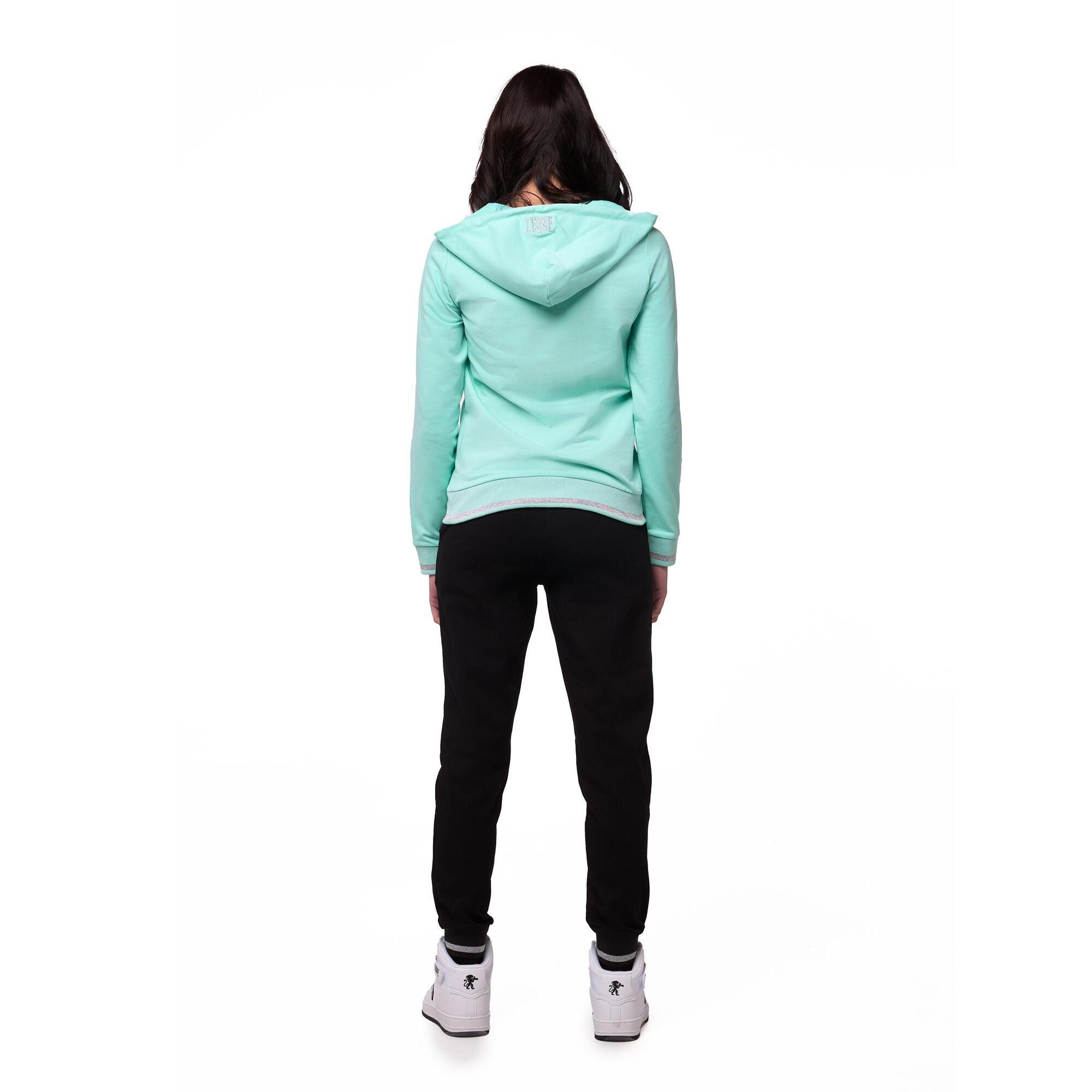 Tuta da donna con felpa con cappuccio e zip e joggers non felpata Leone Bright